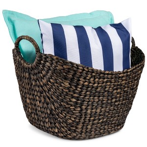 Best Choice Products Portable Large Hand Woven Wicker Braided Storage Laundry Basket Organizer w/ Handles - 1 of 4