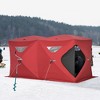Outsunny 8 Person Ice Fishing Shelter, Waterproof Oxford Fabric Portable Pop-up Ice Tent with 4 Doors for Outdoor Fishing - 3 of 4