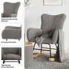 Rocking Chair Teddy Fabric Upholstered Chair Ergonomic Modern Rocker - 3 of 4