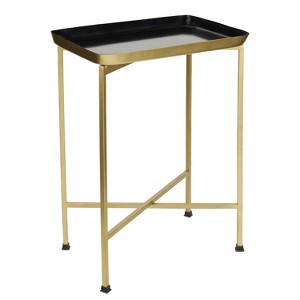 JONATHAN Y Sterling 26.25" Industrial Classic Metal Foldable Rectangular End Table & Side Table with Removable Tray Top - 1 of 4