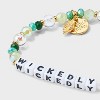 Little Words Project x Wicked "Wickedly Brave" Beaded Bracelet - Black/Green/White - 4 of 4