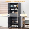 Aghana Digitals 72.5"H Gray Kitchen Pantry Cabinet with Adjustable Shelves, 2 Door Cabinets & - 4 of 4