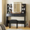 Vanity Desk with Lighted Mirror, Makeup Vanity Set with Power Outlet - 2 of 4