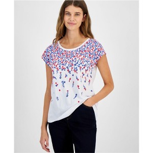 Tommy Hilfiger Womens Printed Floral Basic T-Shirt - 1 of 1