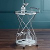 Studio 55D Page 29 1/2" High Glass and Chrome Rolling Serving Bar Cart - 2 of 4