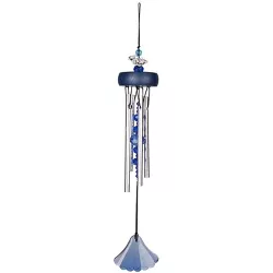 Woodstock Chimes Signature Collection, Gem Drop Chime, 10'' Sapphire Silver Wind Chime GEMSA