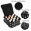 Unique Bargains Nail Polish Carrying Case Nail Polish Organizer Case for 30 Bottles 15ml/0.5 fl.oz Travel Storage Bag Nylon White Black 1 Pcs - 3 of 4