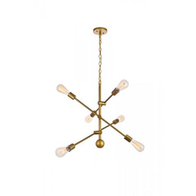 Elegant Lighting Axel 6 Lights Brass Pendant
