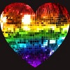 Adult Design By Humans Disco Ball Rainbow Heart By melvillesT-Shirt - 2 of 2