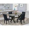 HomeStock 5-Piece Natural Oak Finish Solid Wood Top Dining table with 4 Chairs - 2 of 4