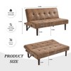GDFStudio Adonis Foldable Tufted Tech-Cloth Fabric Sleeper Sofa with Charging Port and Adjustable Backrest - 3 of 4