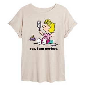 Women's - Peanuts - Yes I Am Perfect Sally Oversized Graphic T-Shirt - 1 of 4