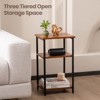 DOMETOUR 3 Tier End Table Side Table Open Storage Nightstand for Bedroom Living Room Office, Small Space Telephone Table Coffee Table - 2 of 4