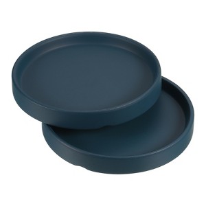 Unique Bargains Indoor Ceramic Round Plant Pot Saucers Tray 2 Pcs - 1 of 4