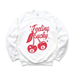 Simply Sage Market Women's Graphic Sweatshirt Feeling Lucky Cherries - 1 of 4
