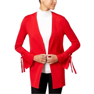 I.N.C International Concepts Womens Tie-Cuff Embellished Cardigan Sweater, Red, X-Small