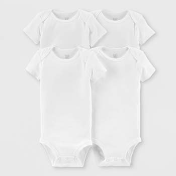 Honest Baby 4pk Organic Cotton Short Sleeve Bodysuit - White : Target