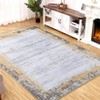 Large 9x12 Area Rug Modern Bordered Washable Rug Non Slip Ultra-Thin Low Pile Indoor Rugs for Living Room - 2 of 4