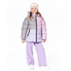 Deux par Deux Girl Colorblocked Puffy Winter Coat Purple Gray - 3 of 4