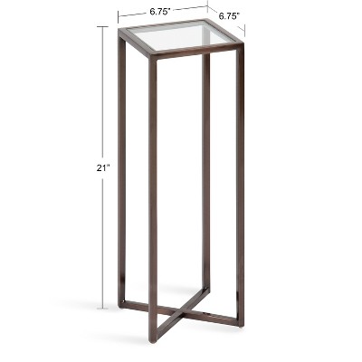 Jaspur Bronze Metal and Glass Square Drink Table