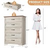 5-Drawer Farmhouse Dresser, Modern Tall Chest with Natural Wood Grain and Wide Metal Handles, for Bedroom, Living Room - 2 of 4
