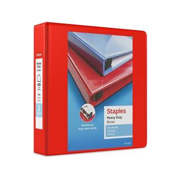 Staples Heavy-Duty 2-Inch D 3-Ring View Binder Red (26348) 56297-CC/26348