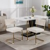 Modern Dining Chairs Set Of 2 Hair Chairs With Backrest Metal Base Channel Tufting Accent Chairs For Restaurants Living Rooms Kitchen Counter Offices - 2 of 4
