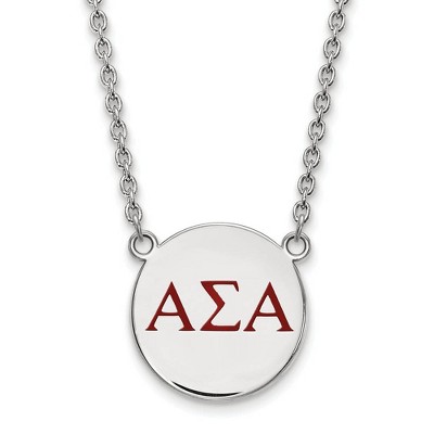 Black Bow Jewelry Sterling Silver Alpha Sigma Alpha Greek Life Necklace 18 Inch