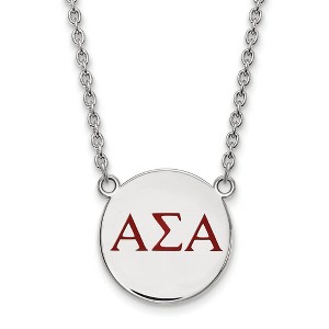 Black Bow Jewelry Sterling Silver Alpha Sigma Alpha Greek Life Necklace 18 Inch - 1 of 4