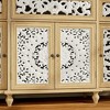 Famapy Bookshelves Display Bookcase Rustic Wood Sideboard Buffet Cabinet with Carved Doors and Bonus Matching Wall Art Dresser Cabinet - 4 of 4