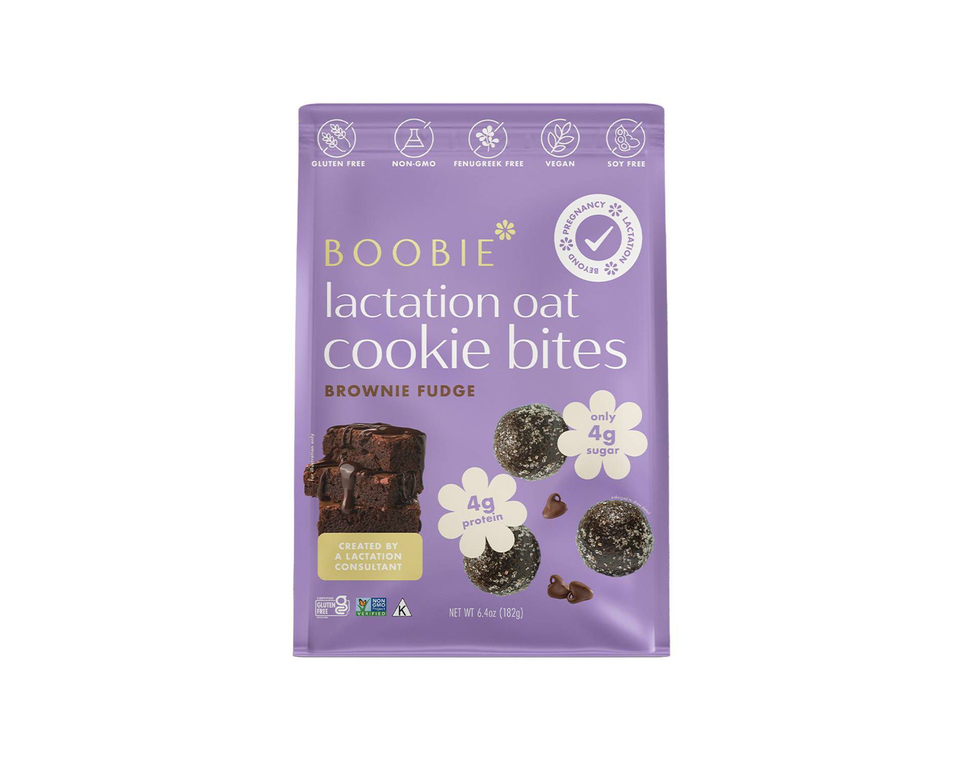 Boobie Lactation Oats Cookie Bites - Fudge Brownie - 6.4oz