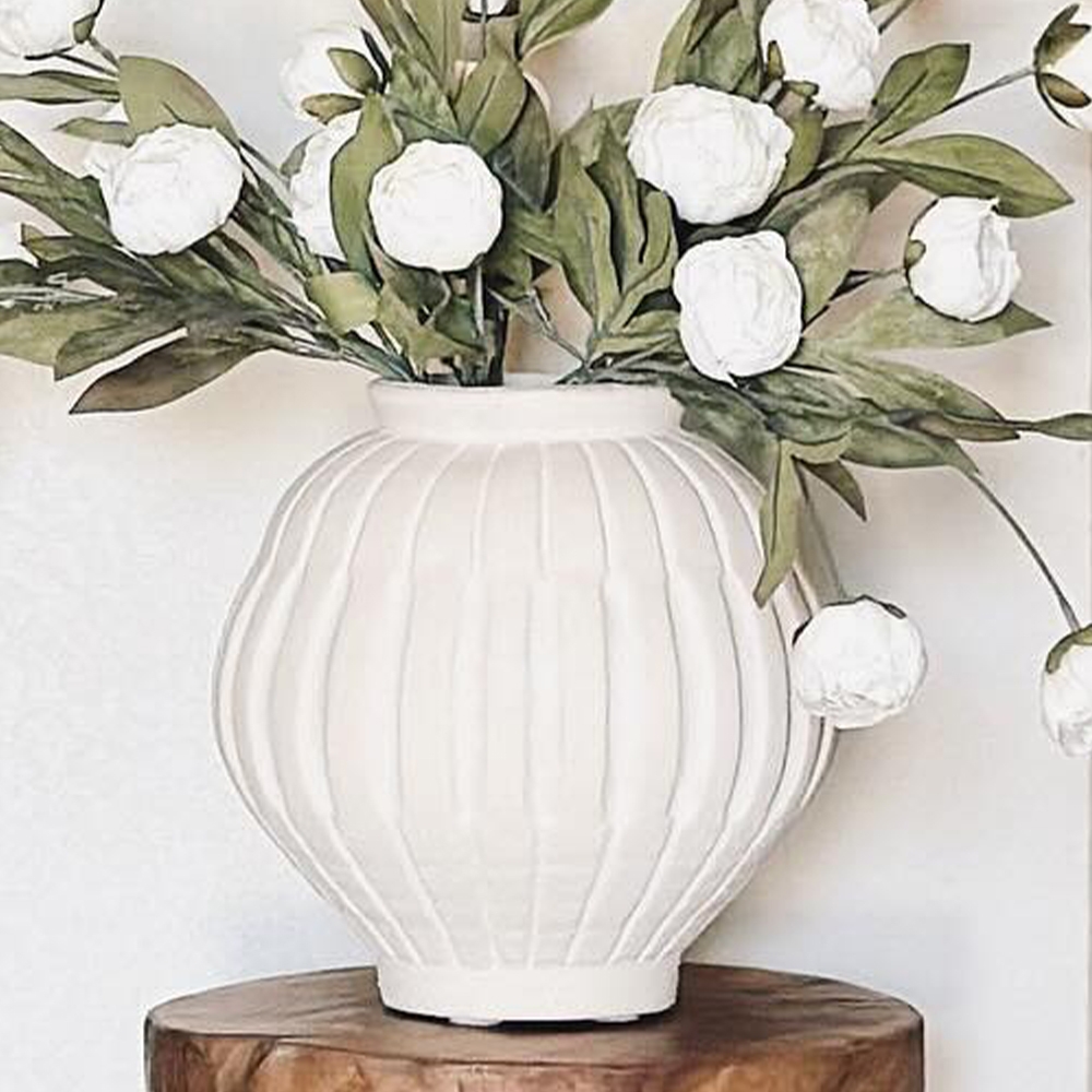 user image by @xzy.home.decor, Tall Carved Ceramic Vase - Threshold™ designed with Studio McGee
