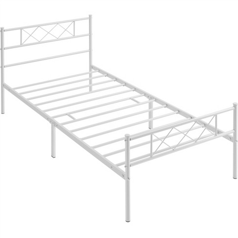 Yaheetech Simple Metal Bed Frame With Headboard&footboard Slatted Bed ...