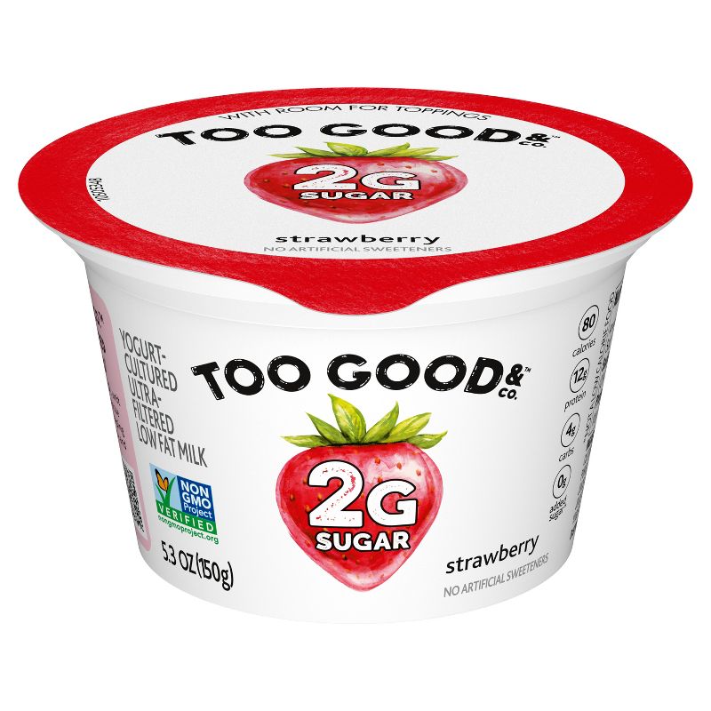Two Good Low Fat Lower Sugar Strawberry Greek Yogurt - 5.3oz Cup, 1 of 11
