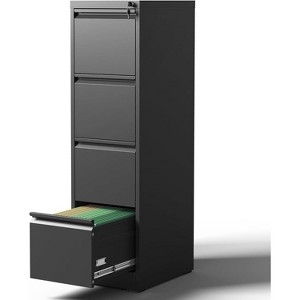 4-Drawer File Cabinet with Lock-Heavy Duty Metal Filing Cabinet for Letter/Legal/A4/F4 Documents-Vertical Storage for Home Office | Requires Assembly - 1 of 4