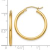 Black Bow Jewelry 2mm, 14k Yellow Gold Classic Round Hoop Earrings, 25mm (1 Inch) - 4 of 4