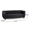 Elegant Velvet 3-Seater Sofa, Jewel-Tone Upholstery, Shell Design, Tonal Piping for Living Room - 3 of 4