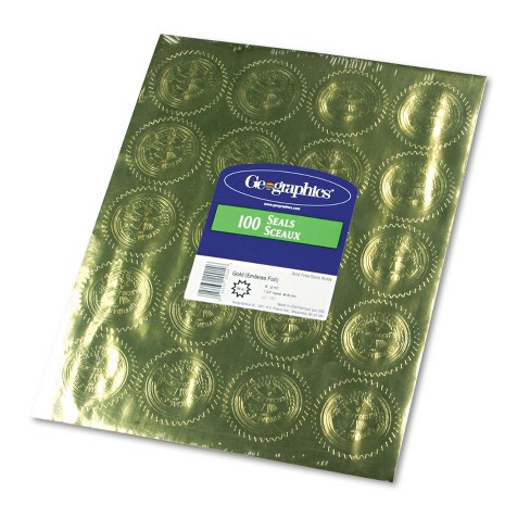 Great Papers! Starburst Embossed and Gold Foil Certificate Seal, 1.75, 48  Count (903419) 