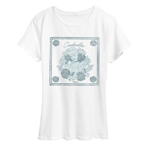 Women's - Disney Princess - Cinderella Flowers Short Sleeve Graphic T-Shirt - 1 of 4
