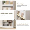 71"Tall Wooden Bookshelf,5 Tier unique fluted Wooden Book Shelf,Free Standing Farmhouse Bookcase with Open Display Storage  for living rooms,Office - 4 of 4
