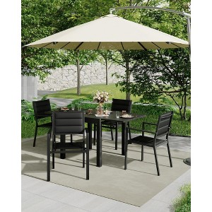 Aluminum Stackable Patio Dining Chairs Set of 2/4,for All Weather with Textilene Farbic for Outdoor,Patio,Deck,Backyard - 1 of 4
