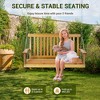 GustoWave Outdoor Wood Porch Swing,Upgraded Patio Hanging Bench with Mounting Chains – 440Lb Weight Limit – Deck, Garden, Yard Seat - 3 of 4