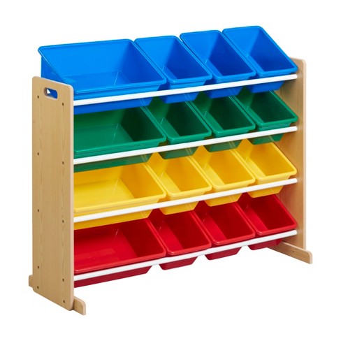 Ecr4kids 4-tier Organizer With 16 Bins, Natural/primary : Target