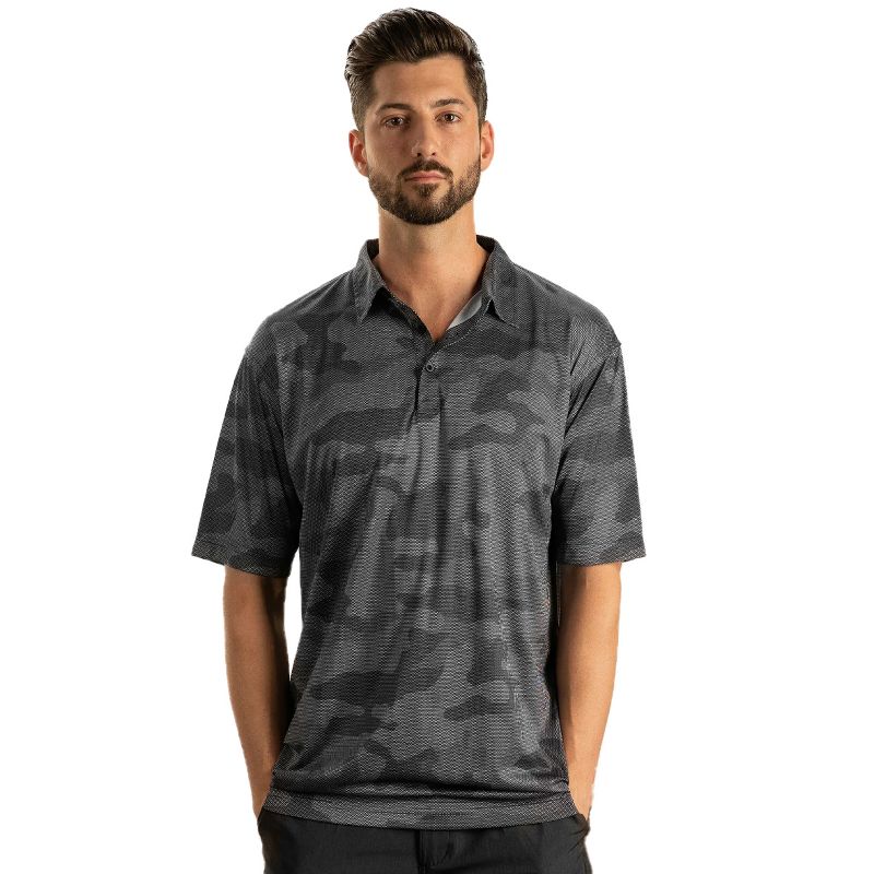 Burnside Men's Burn Golf Polo Shirt | Black Camouflage, 1 of 5