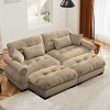 Modern 2 Seater Sofa With Ottoman, Sectional Sofas Large With 2 Ottoman, Large L Shape Sofa With Waist Pillow And Throw Pillows-Cuddlewood - 2 of 4
