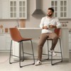 Kumasinova 26/29" Mid-Century Modern Dining Chairs,Minimalist Faux Leather Armless Chairs with Metal Legs for Dining Room&Kitchen,275lbs Max - 2 of 4