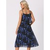 Allegra K Women's Floral Pleated Ruffle Spaghetti Strap Midi Sundresses - image 3 of 4