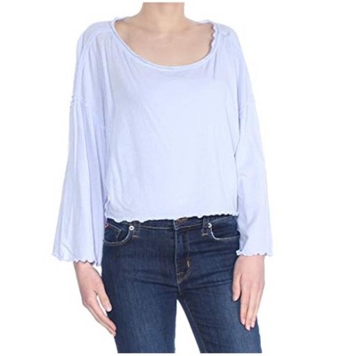 Free People Womens Bird Gang Basic T-Shirt, Purple, Small