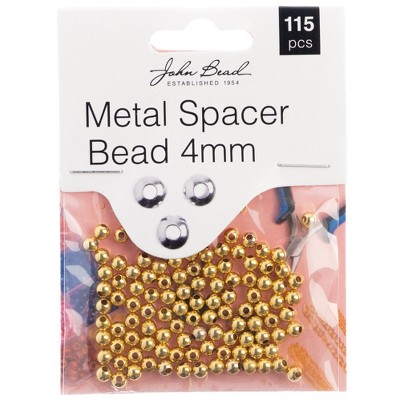 John Bead Must Have Findings Metal Gold 4mm Spacer Beads for Jewelry Making Findings, 115 Pieces