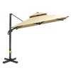 Outsunny 10 x 10FT Offset Patio Umbrella, Hanging Cantilever Umbrella, Square Shape, Aluminum Cross Base, Tilt, 360-Degree Rotation - 4 of 4